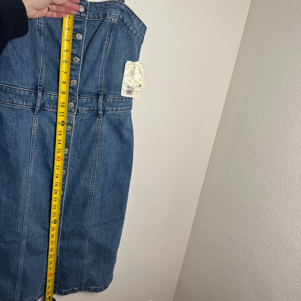 Levi's Blue Denim Strapless Button-Front Dress - Picture 11 of 14